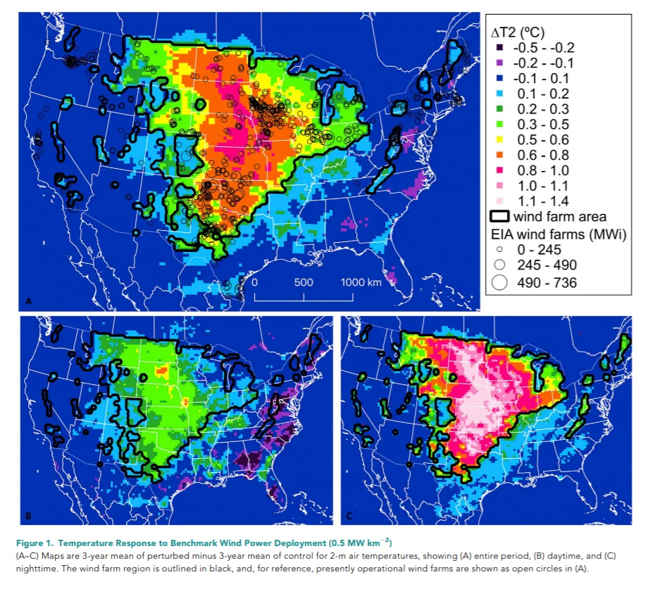 Wind Generation Temperature Map Harvard Study in Joule